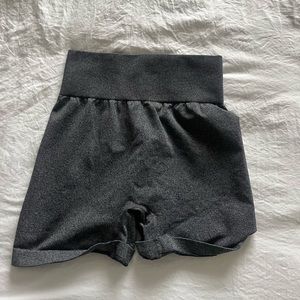 Grey seamless workout shorts